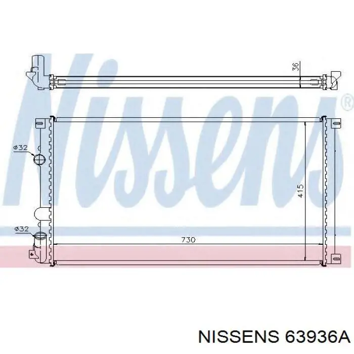 Купить 63936A Nissens Радиатор водяной