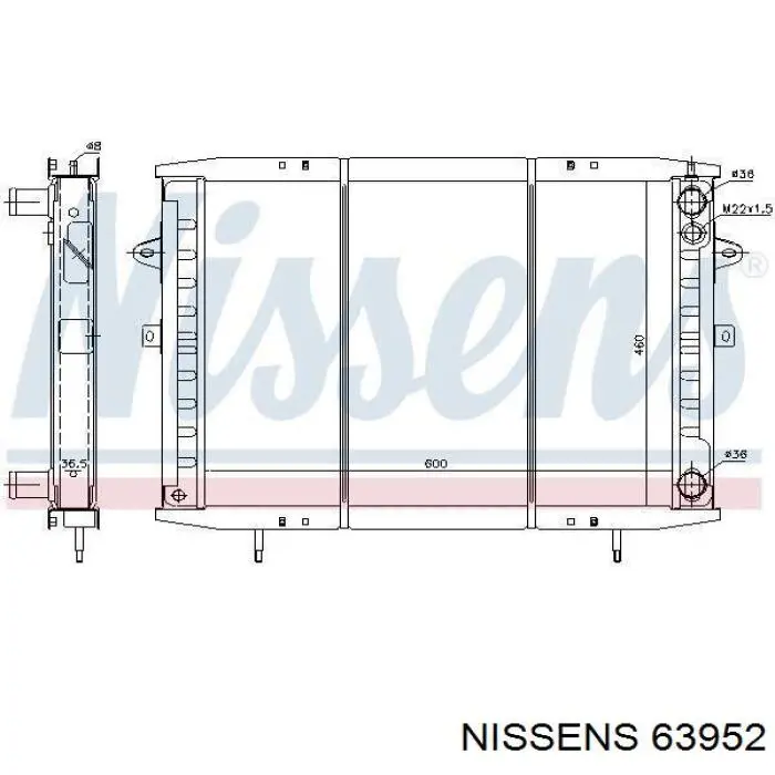 63952 Nissens Радиатор основной
