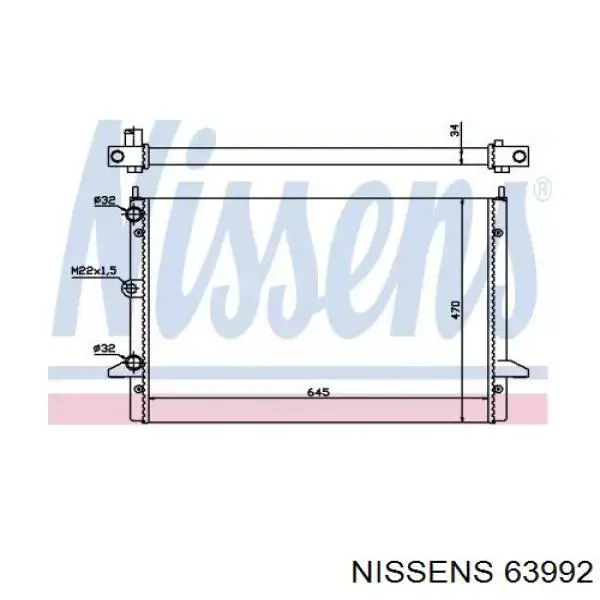 Купить 63992 Nissens Радиатор водяной