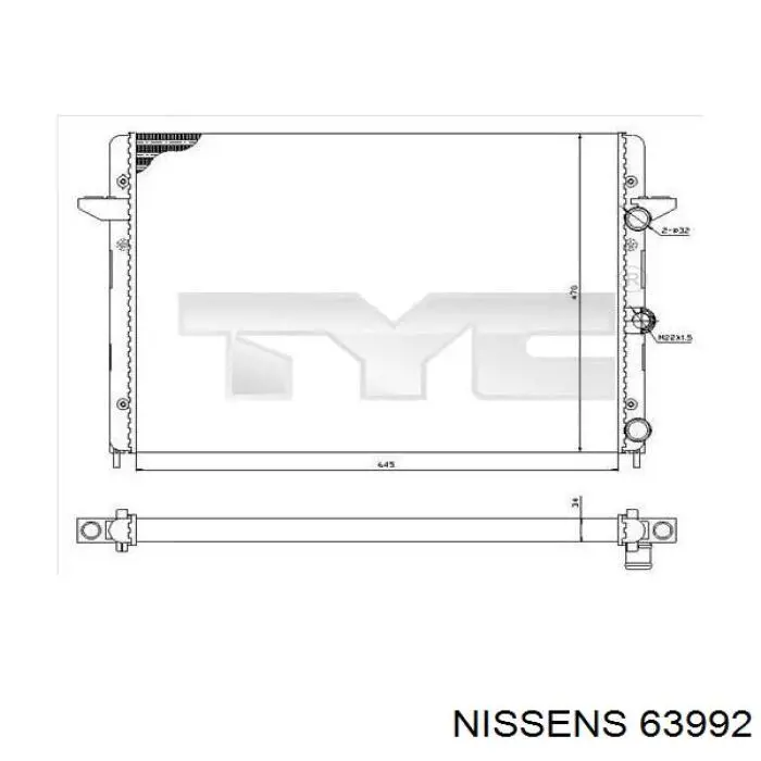 63992 Nissens Радиатор основной