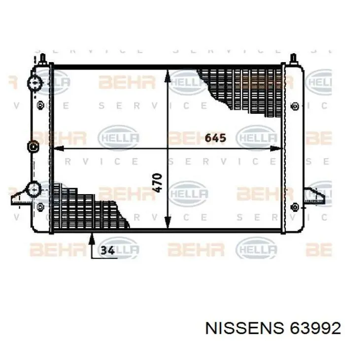 Радиатор охлаждения двигателя Nissens 63992 цена, от 107.27 USD