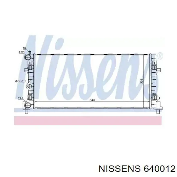 Радиатор охлаждения двигателя Nissens 640012 цена, от 69.10 USD
