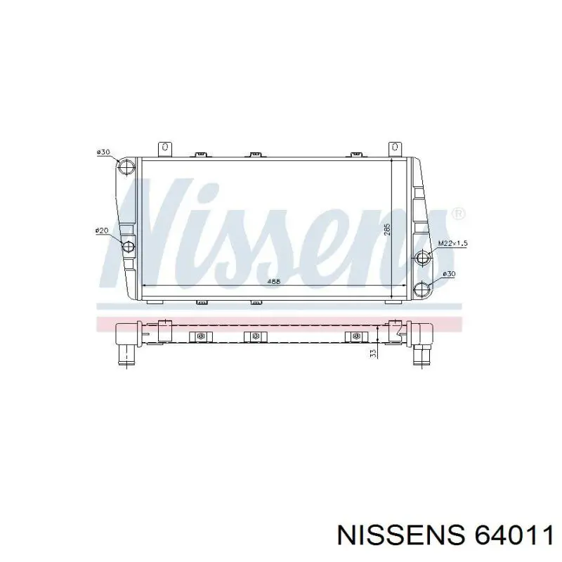 Радиатор охлаждения двигателя Nissens 64011 цена, от 38.78 USD