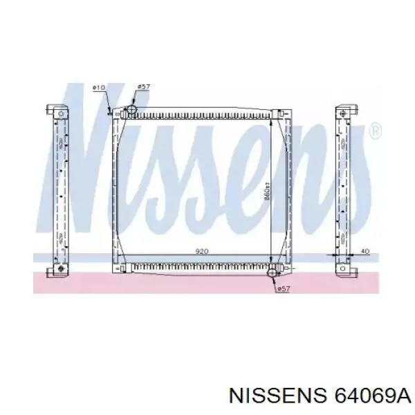 Радиатор охлаждения двигателя Nissens 64069A