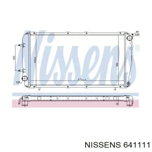 Радиатор 641111 Nissens