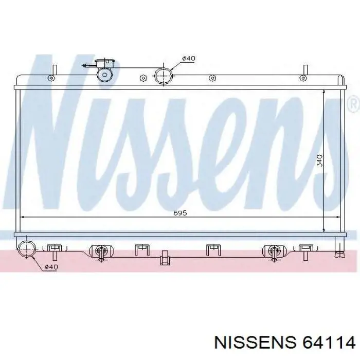 Radiador refrigeración del motor 64114 Nissens