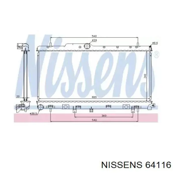 64116 Nissens радиатор