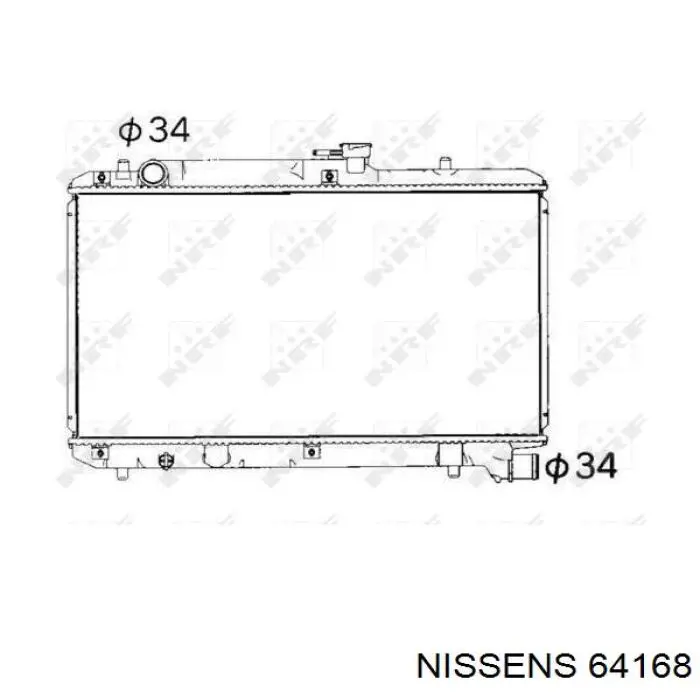 Купить 64168 Nissens Радиатор водяной