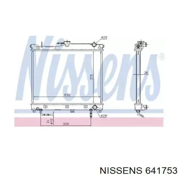 641753 Nissens radiador de esfriamento de motor