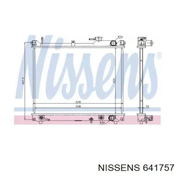 641757 Nissens radiador de esfriamento de motor