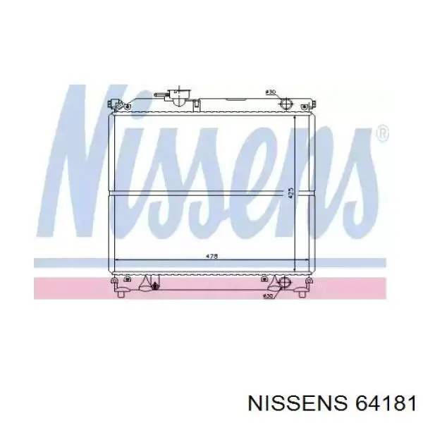 64181 Nissens Радиатор основной