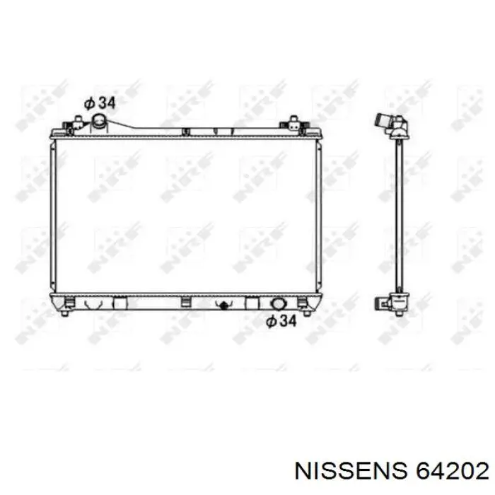 Купить 64202 Nissens Радиатор водяной