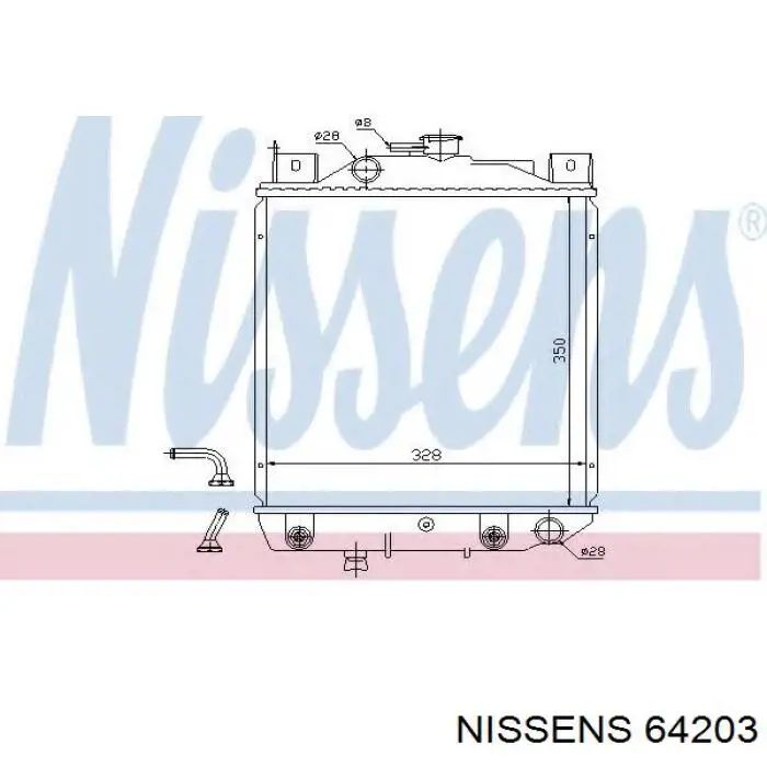 Radiador refrigeración del motor 64203 Nissens