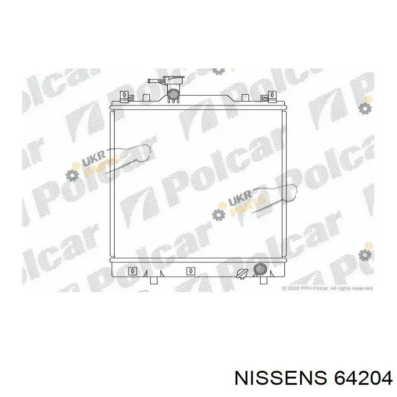 Radiador refrigeración del motor 64204 Nissens