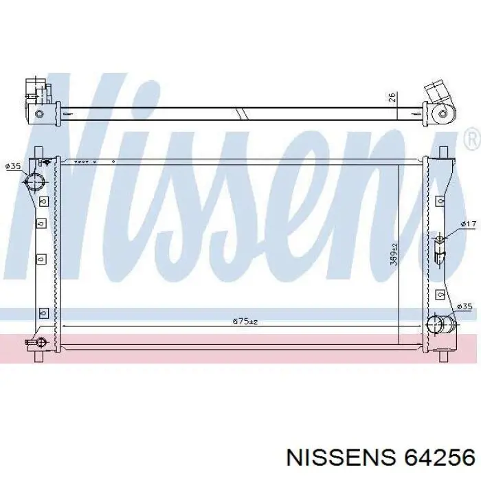 Купить 64256 Nissens Радиатор водяной