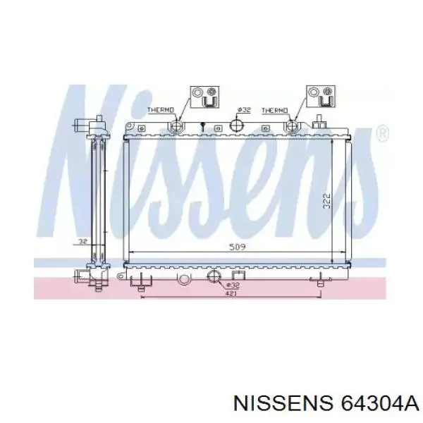 Радиатор охлаждения двигателя Nissens 64304A цена, от 127.94 USD