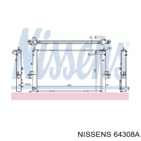 Купить 64308A Nissens Радиатор водяной