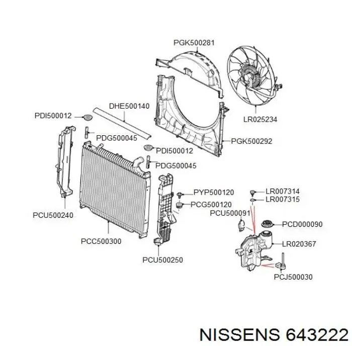 Купить 643222 Nissens Радиатор водяной