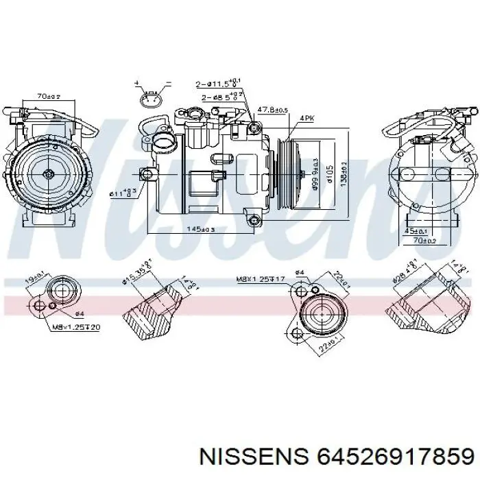 Компрессор кондиционера 64526917859 Nissens