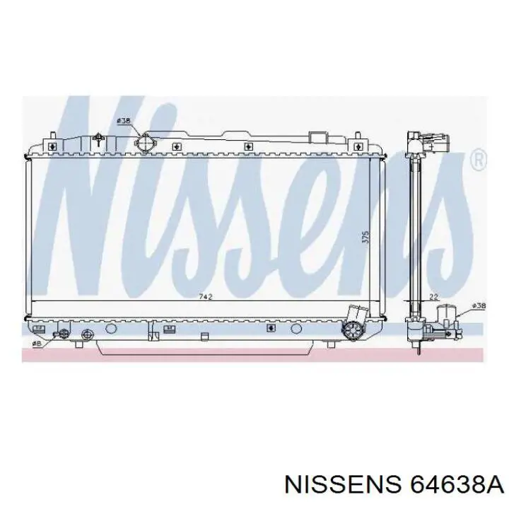 Радиатор охлаждения двигателя Nissens 64638A цена, от 142.43 USD