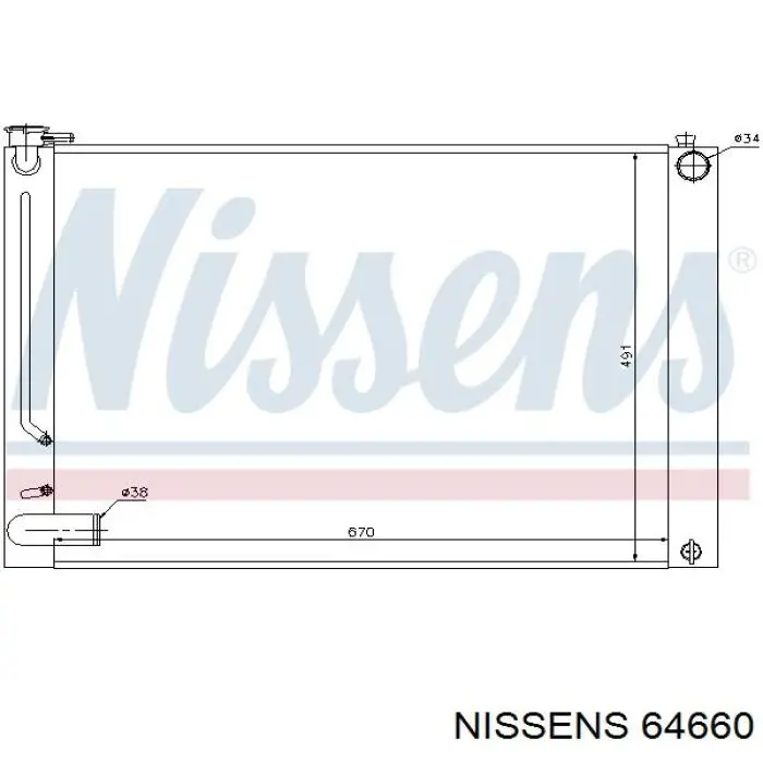 Radiador refrigeración del motor 64660 Nissens