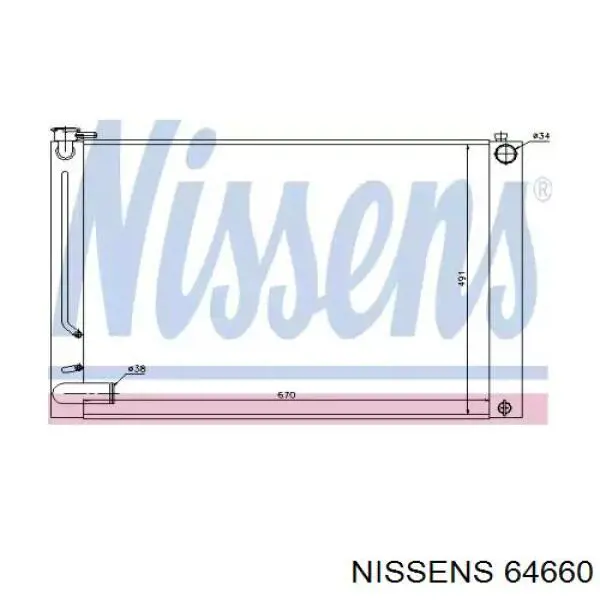 Радиатор охлаждения двигателя Nissens 64660 цена, от 7113.21 UAH