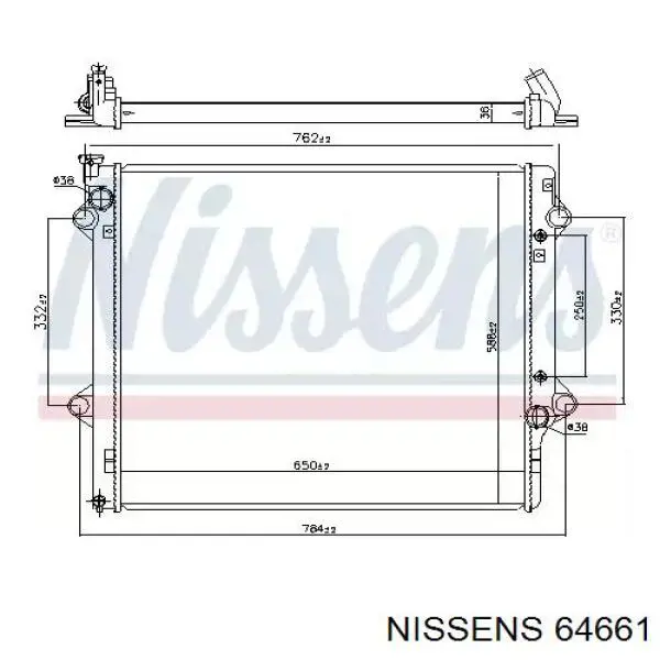64661 Nissens radiador de esfriamento de motor