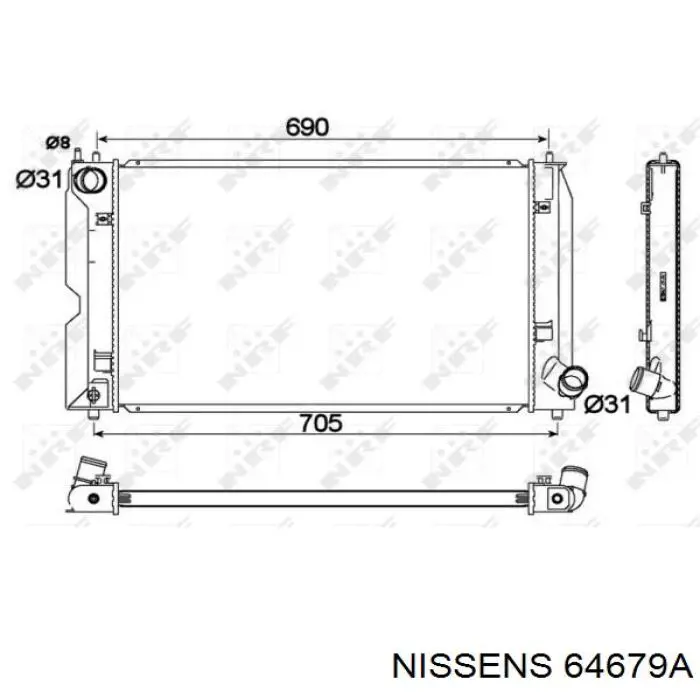 Радиатор охлаждения двигателя Nissens 64679A цена, от 140.49 USD
