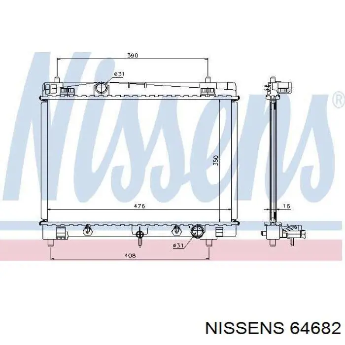 Радиатор 64682 Nissens