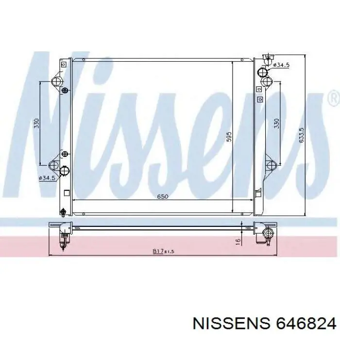 Радиатор охлаждения двигателя Nissens 646824 цена, от 225.59 USD