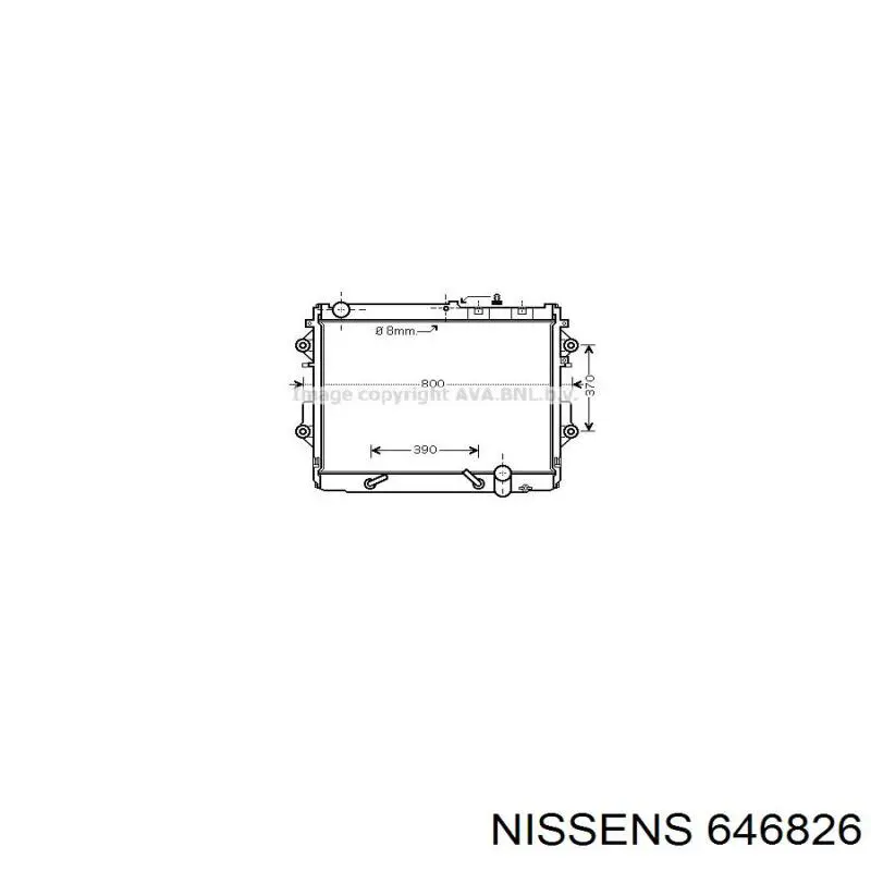 Radiador refrigeración del motor 646826 Nissens