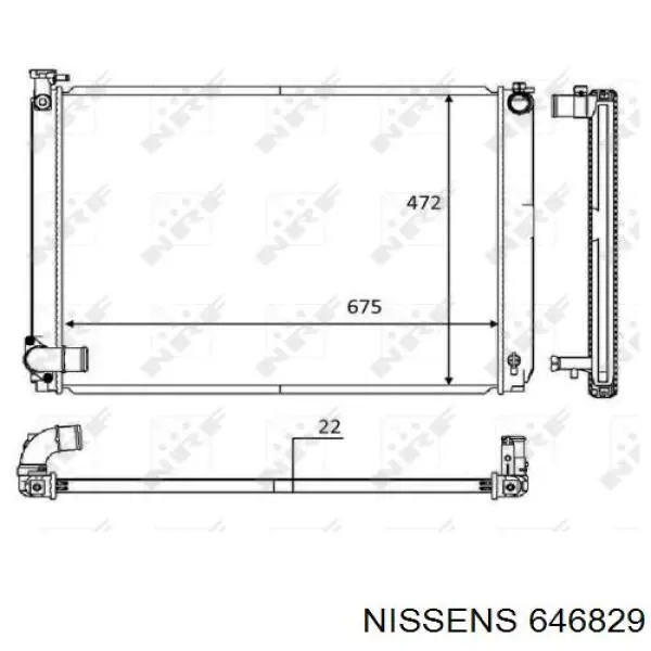 Купить 646829 Nissens Радиатор водяной