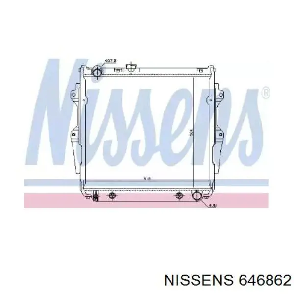 Radiador refrigeración del motor 646862 Nissens