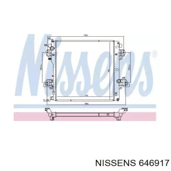 646917 Nissens radiador de esfriamento de motor