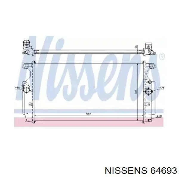 Радиатор охлаждения двигателя Nissens 64693 цена, от 140.76 USD