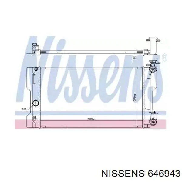 646943 Nissens radiador de esfriamento de motor