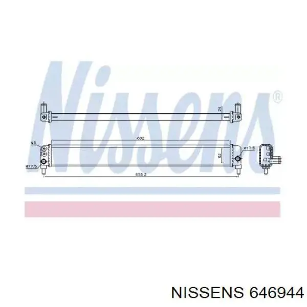 Radiador, refrigeración del motor adicional 646944 Nissens