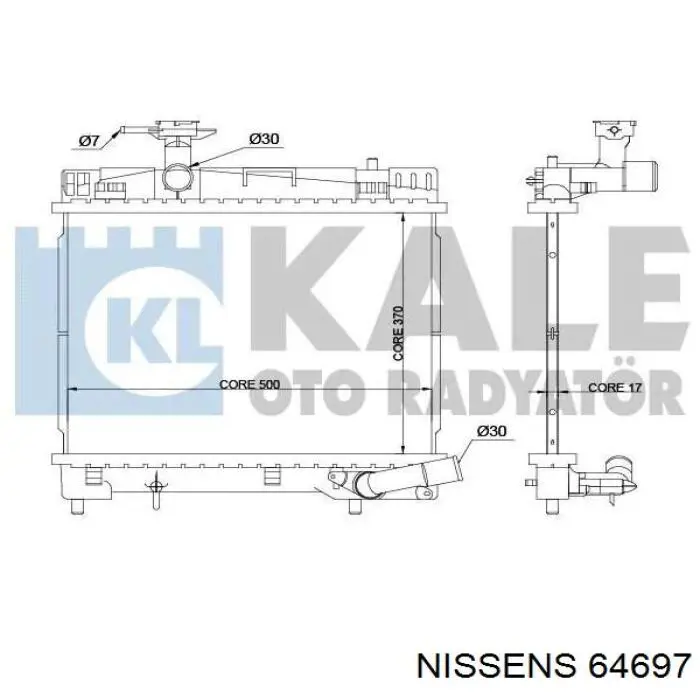 Радиатор охлаждения двигателя NRF 550044 цена, от 162.48 USD