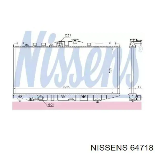 Радиатор 64718 Nissens