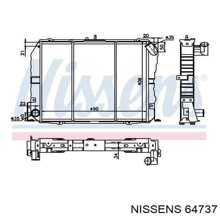 Радиатор 64737 Nissens