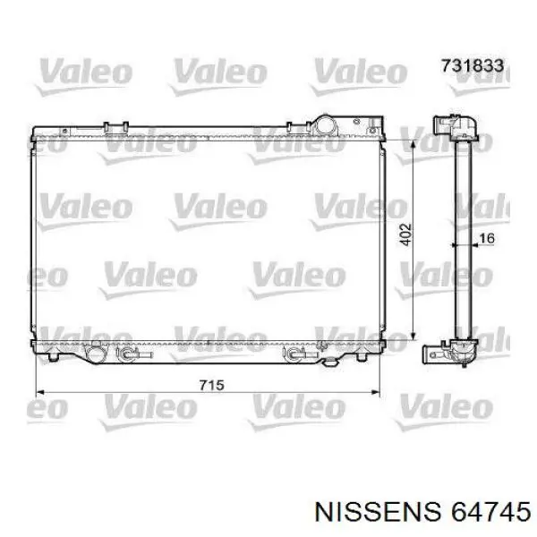 Радиатор 64745 Nissens