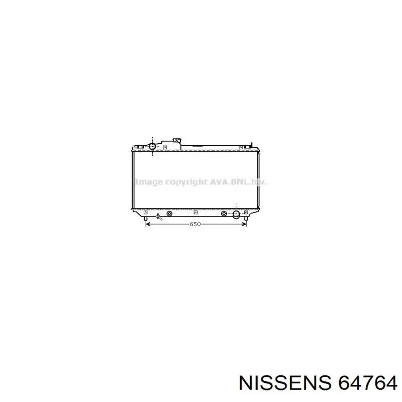 Radiador refrigeración del motor 64764 Nissens