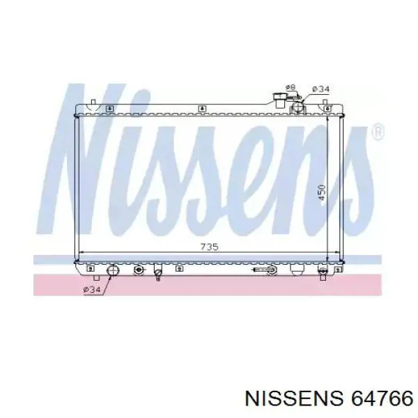 Радиатор охлаждения двигателя Nissens 64766 цена, от 144.36 USD