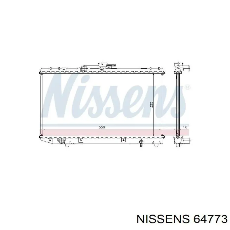 Radiador refrigeración del motor 64773 Nissens