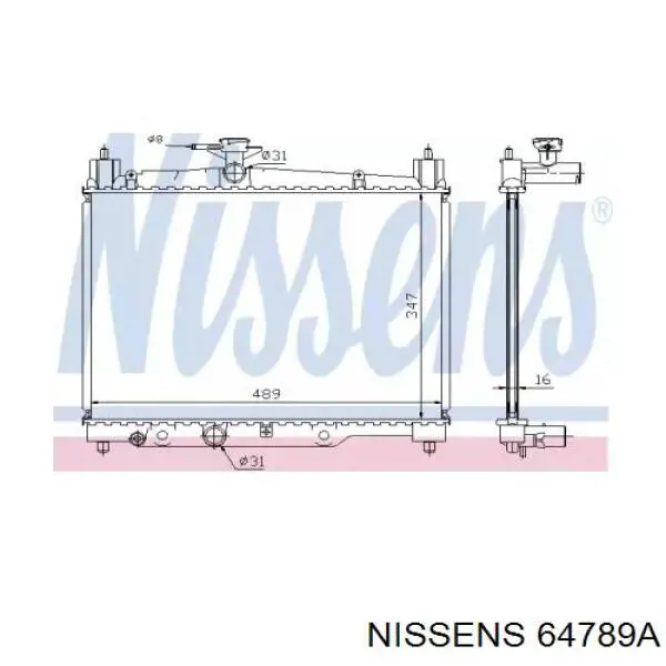 Радиатор охлаждения двигателя Nissens 64789A цена, от 61.75 USD