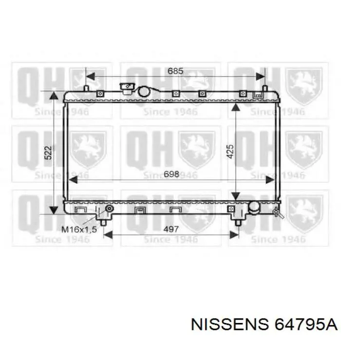Radiador refrigeración del motor 64795A Nissens