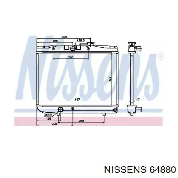 Радиатор 64880 Nissens