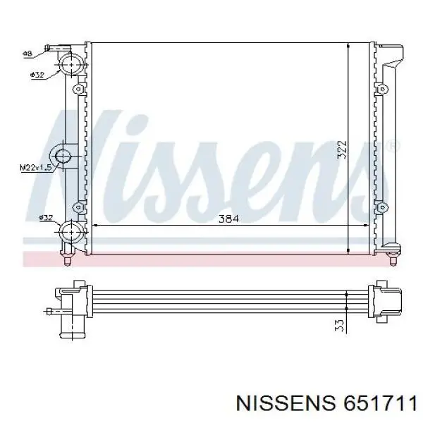 Радиатор 651711 Nissens