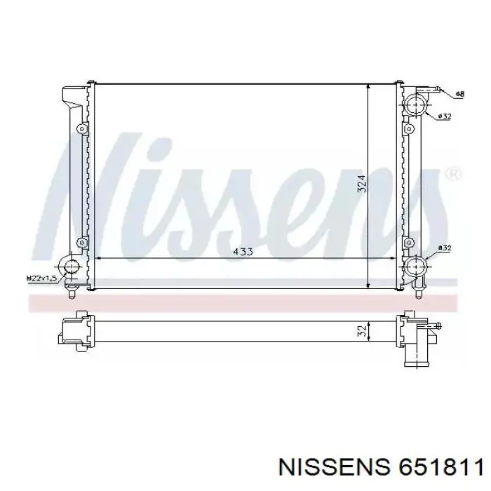 Радиатор охлаждения Nissens 651811