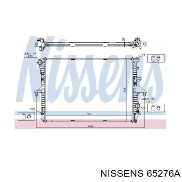 Radiador refrigeración del motor 65276A Nissens